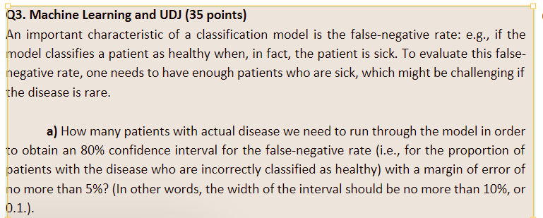 a classification model is the falsenegative rate: e.g., if the model classies
