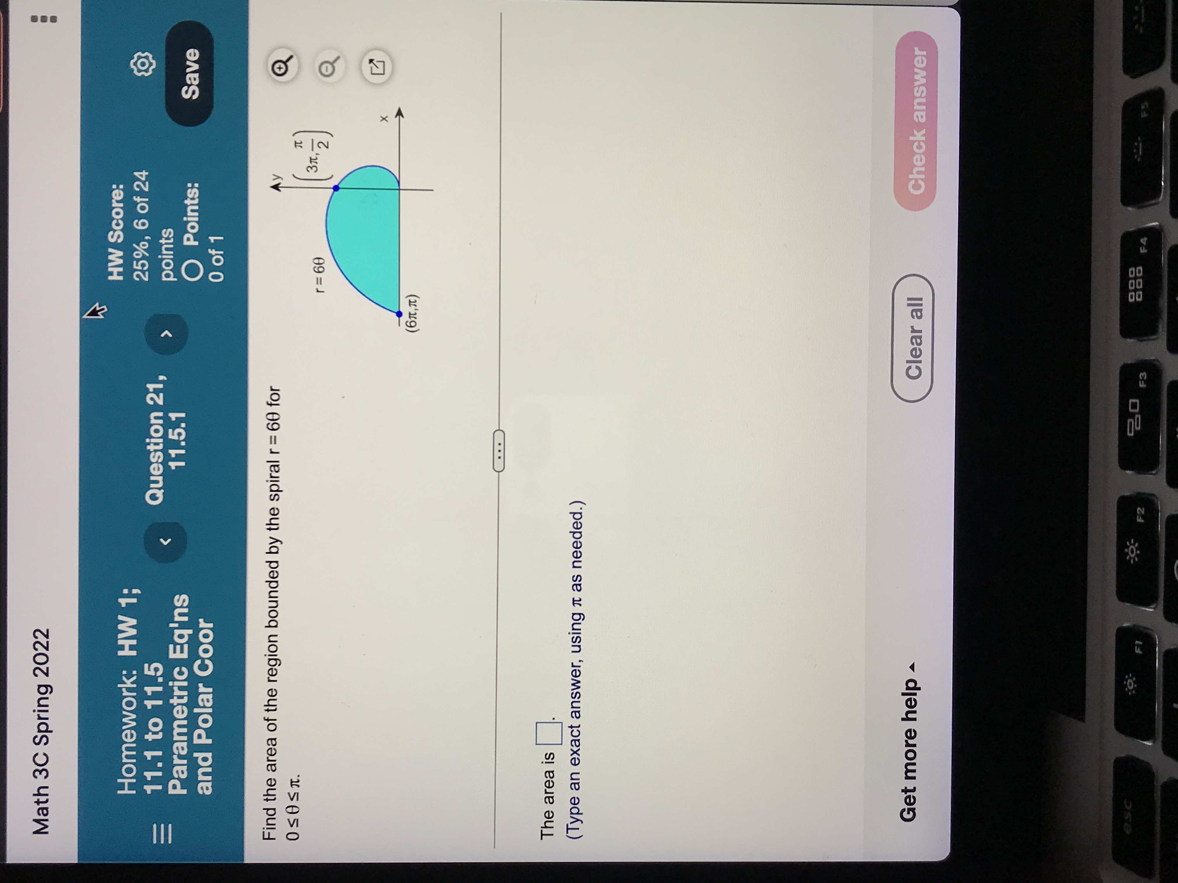 6 of 24 E 11.1 to 11.5 Question 20, 11.4.38-T Parametric Eq'ns