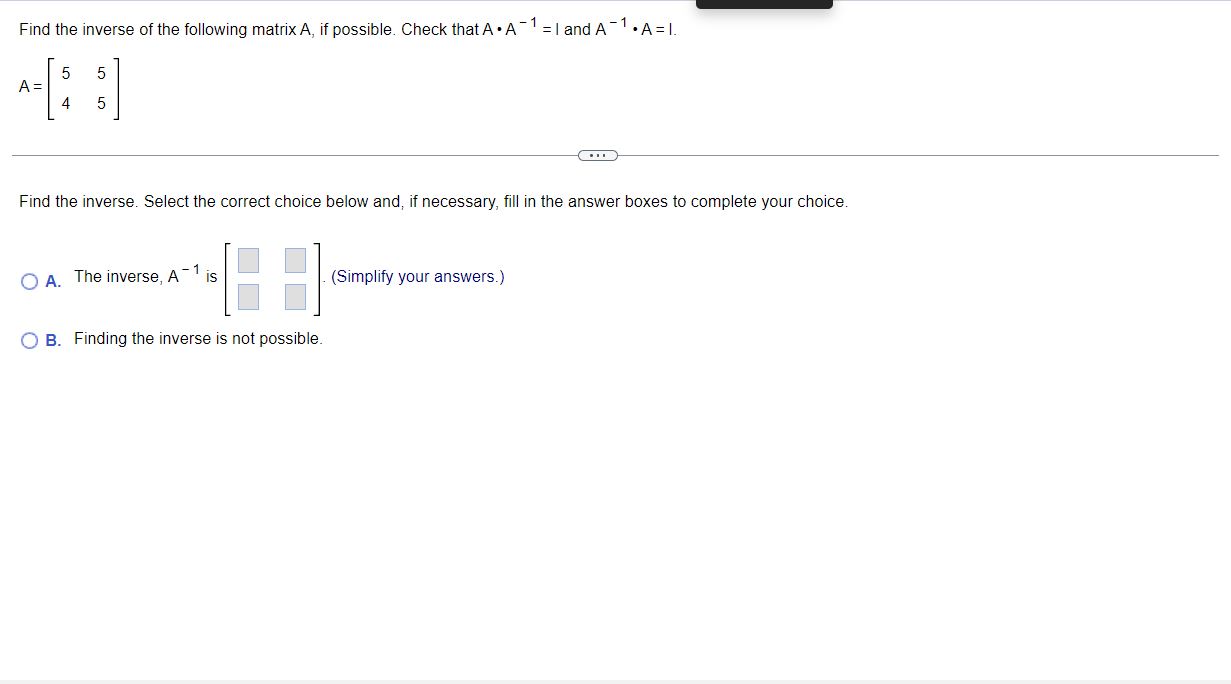 answer box to complete your choice. O A. BA= O B. This