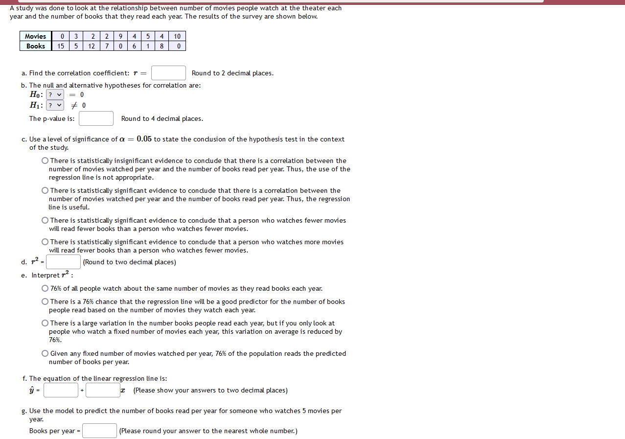 textbook and its cost. The bivan' ate data are shown below: Number