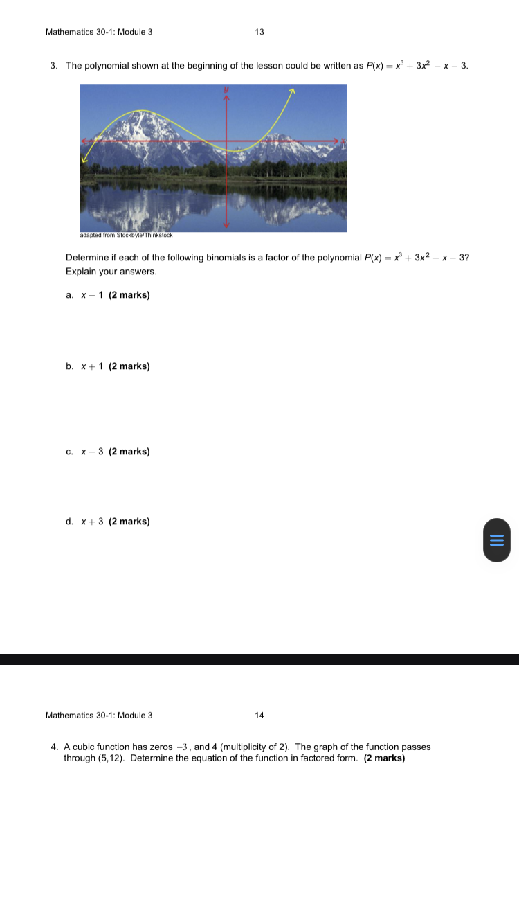 beginning of the lesson could be written as P(x) = x* +