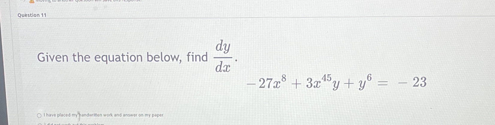 find dx - 27x + 3x y + y = - 23
