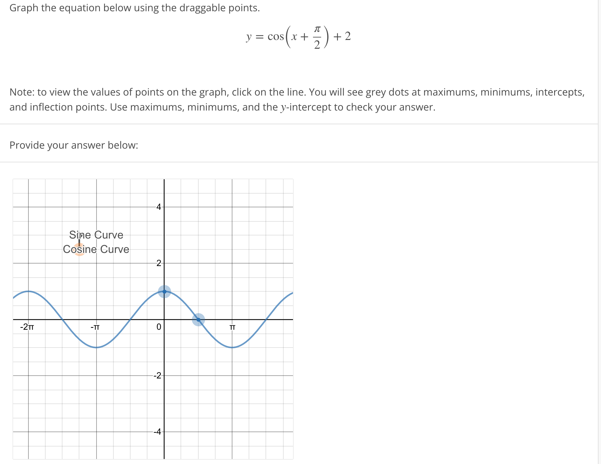 to view the values of points on the graph, click on the