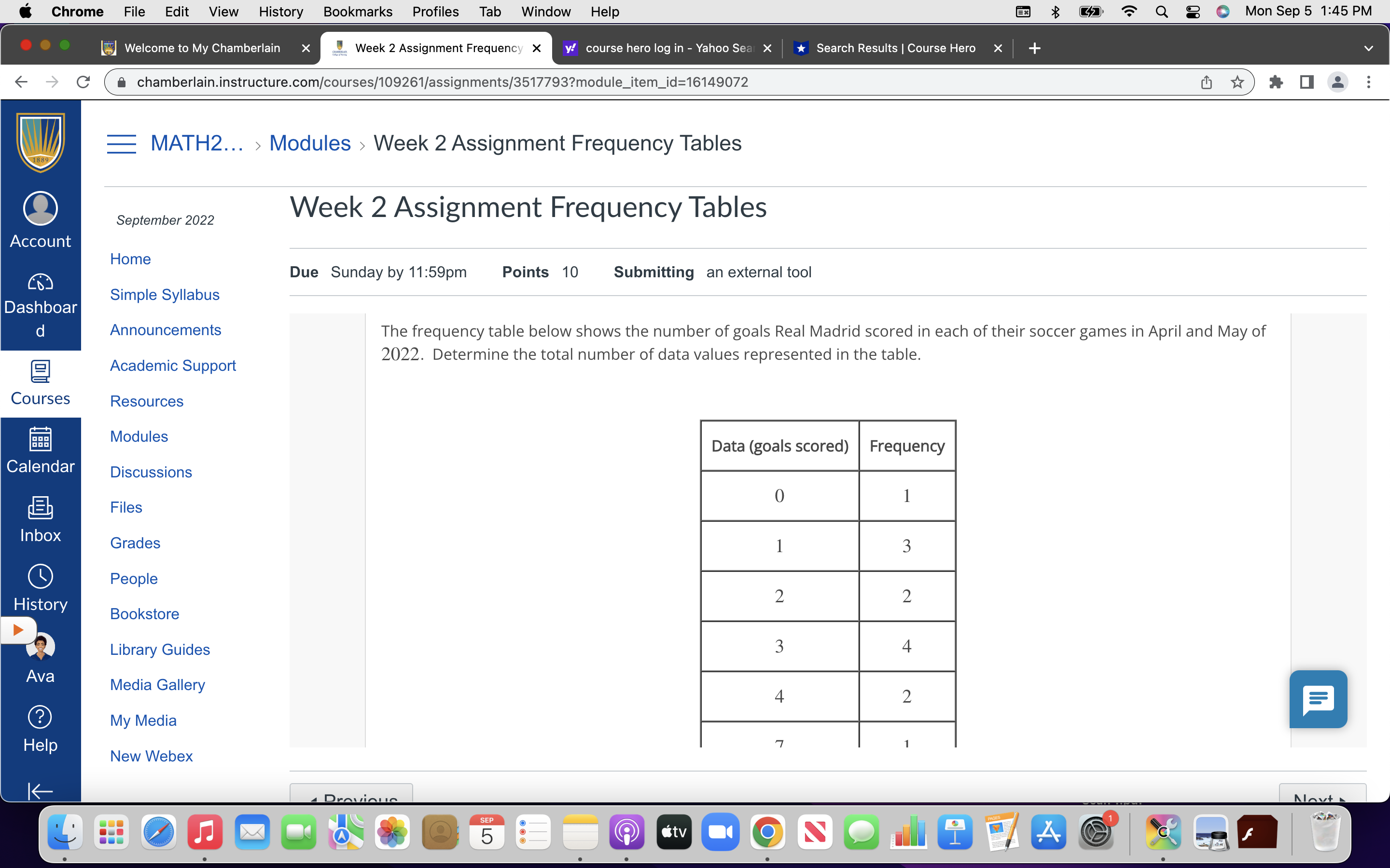 Week 2 Assignment Frequency y! course hero log in - Yahoo Seal
