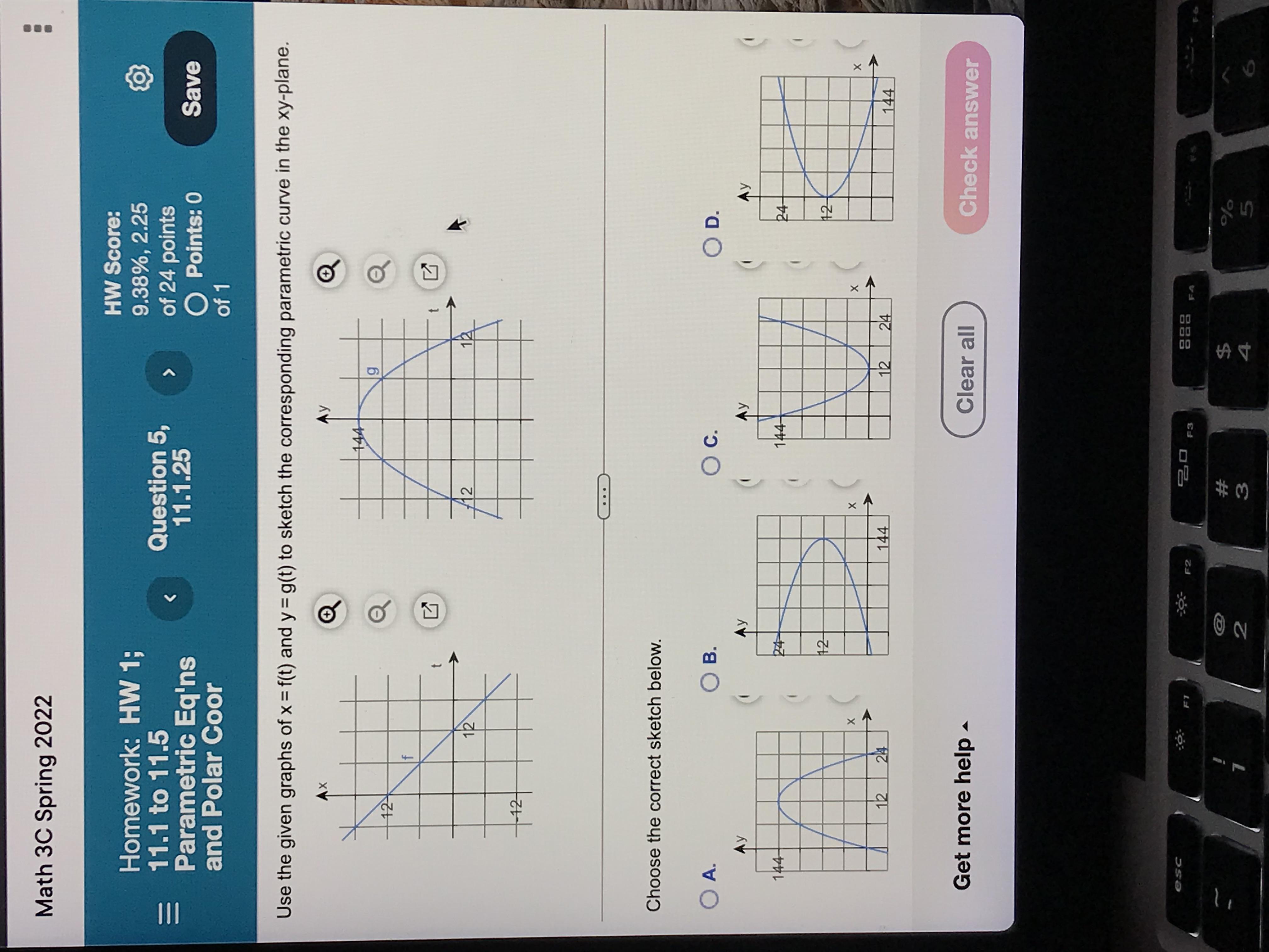 a Cartesian equation for it. Graph the Cartesian equation. Indicate the portion