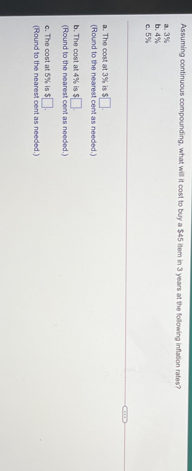 item in 3 years at the following inflation rates? a. 3% b.