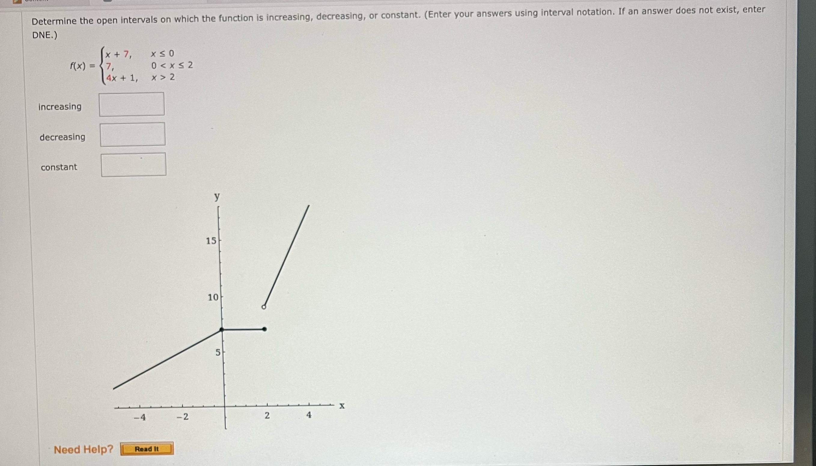 Determine the open intervals on which the function is increasing, decreasing,