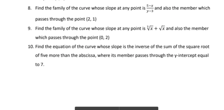 provided. Solutions on a separate sheet. 1. Find the equation of the