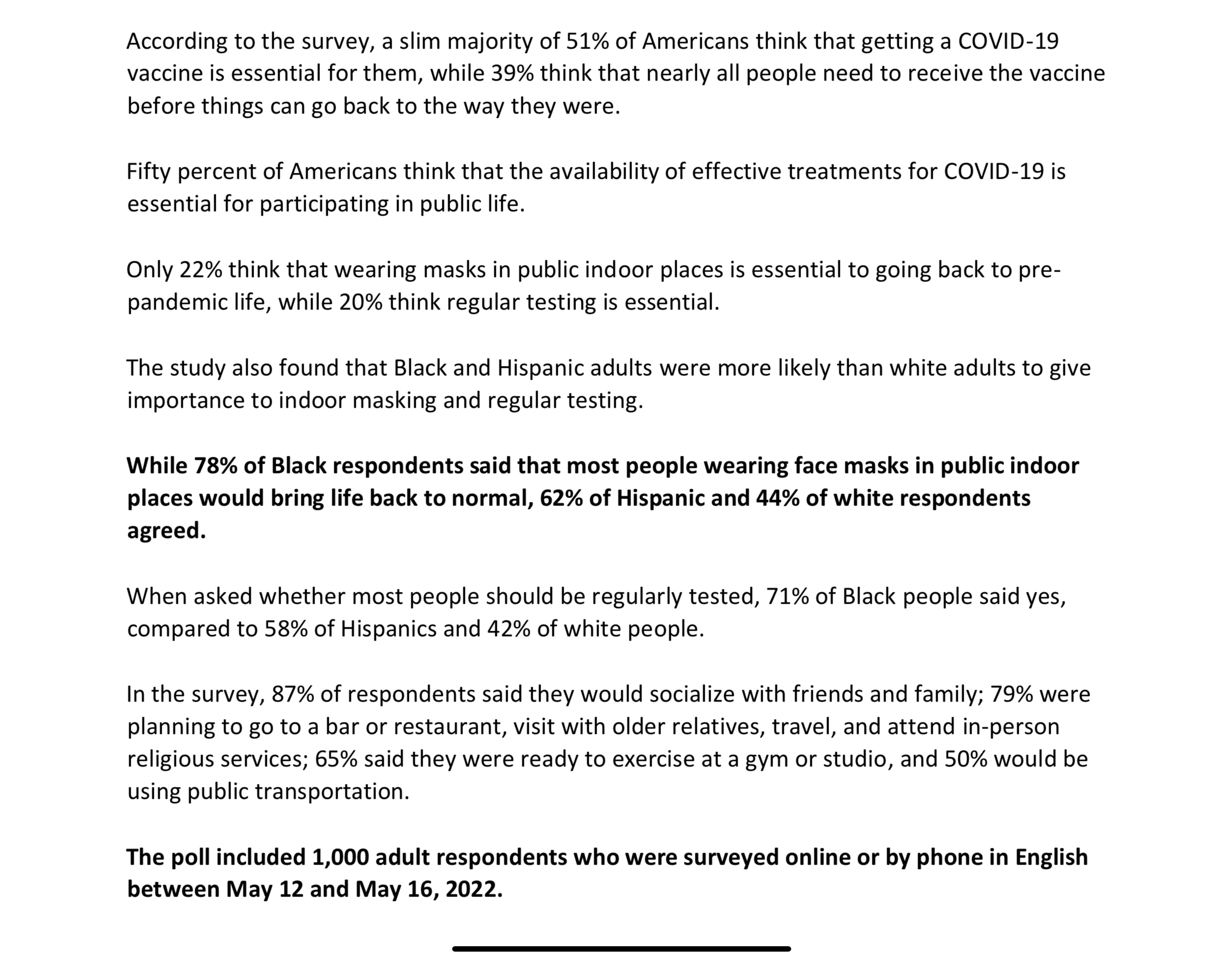 BY MAHAM JAVAID - THE NEW YORK TIMES Most Americans say their