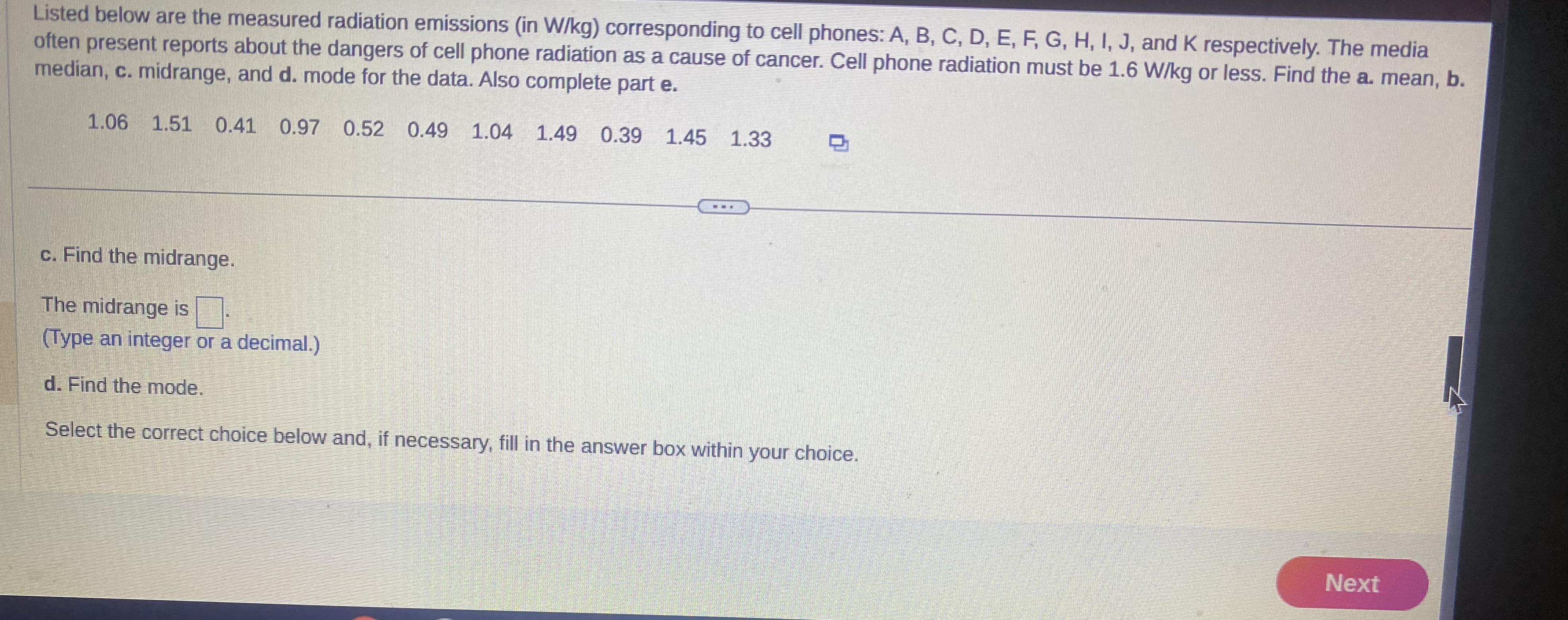 level of measurement, but the ages are data at the level of