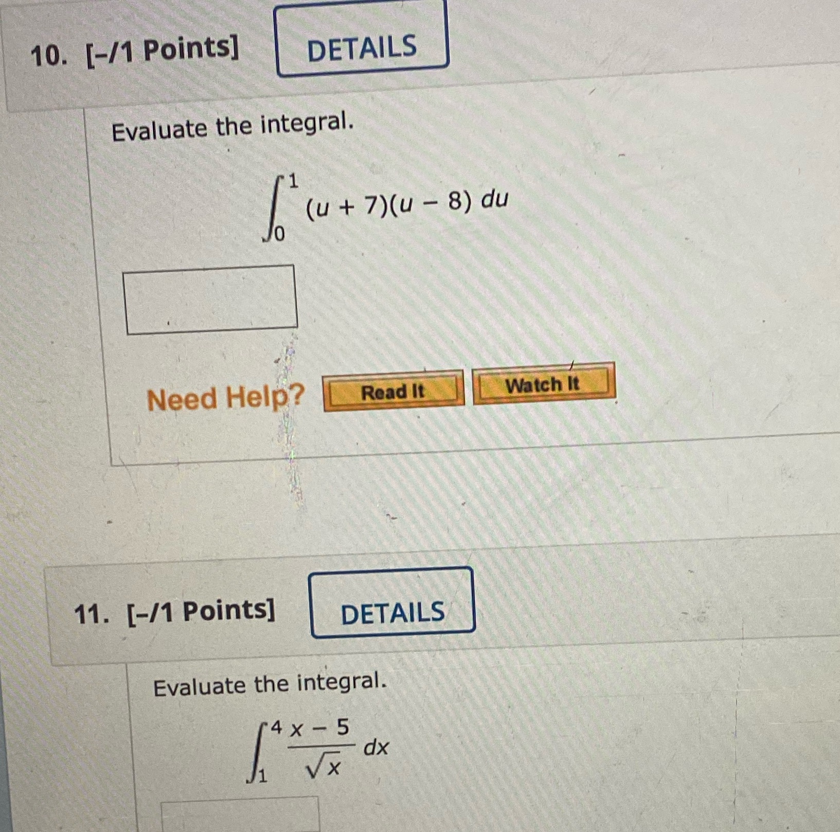 ) ( 4 - 8 ) du Need Help? Read It Watch