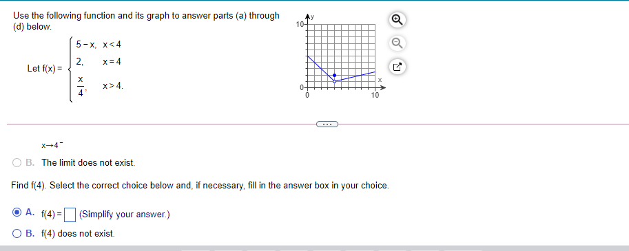  Use the following function and its graph to answer parts (a)