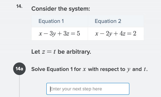 - 3y + 3z = 5 x - 2y + 4z =