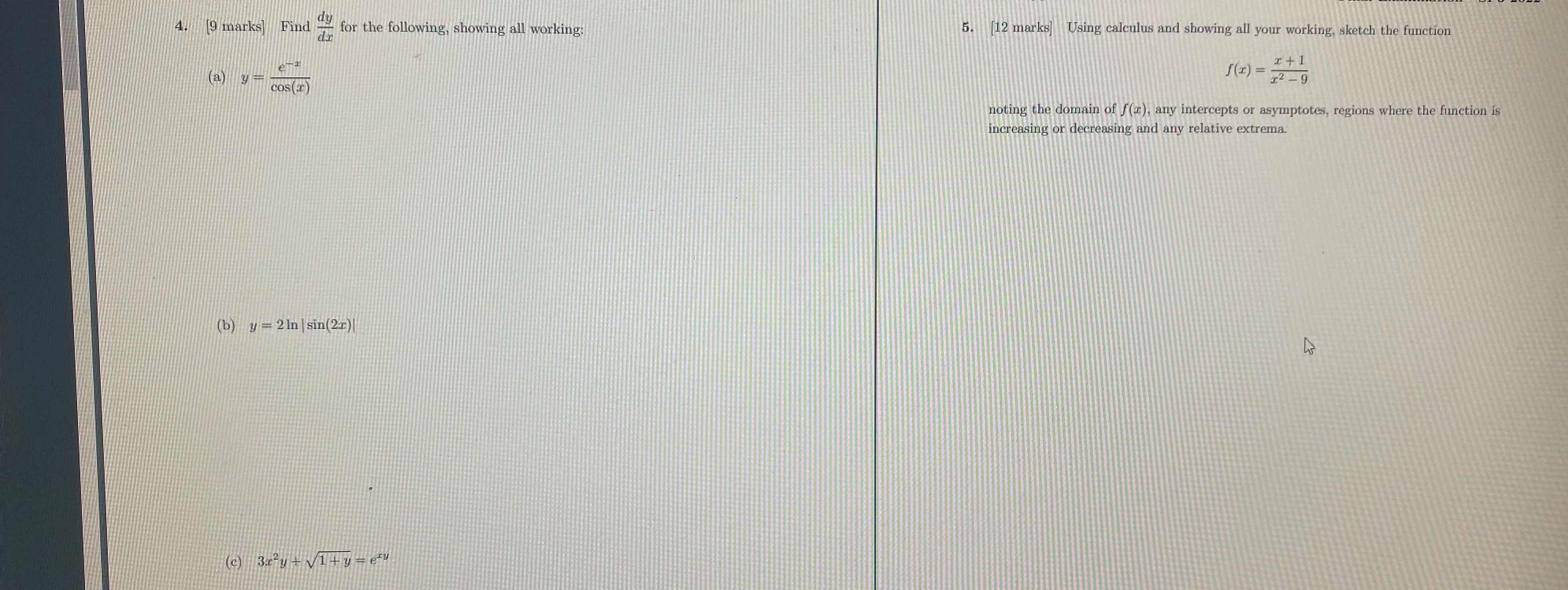 all working. 3. [7 marks] (a) lim 2 + 2x - 3