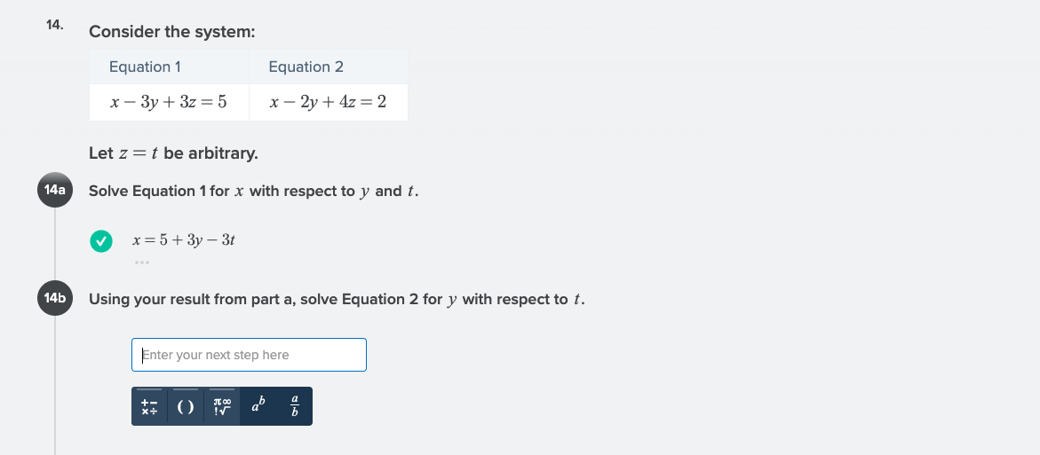 solution. C 9b The system is: Dependent. A Consistent. B Independent. C