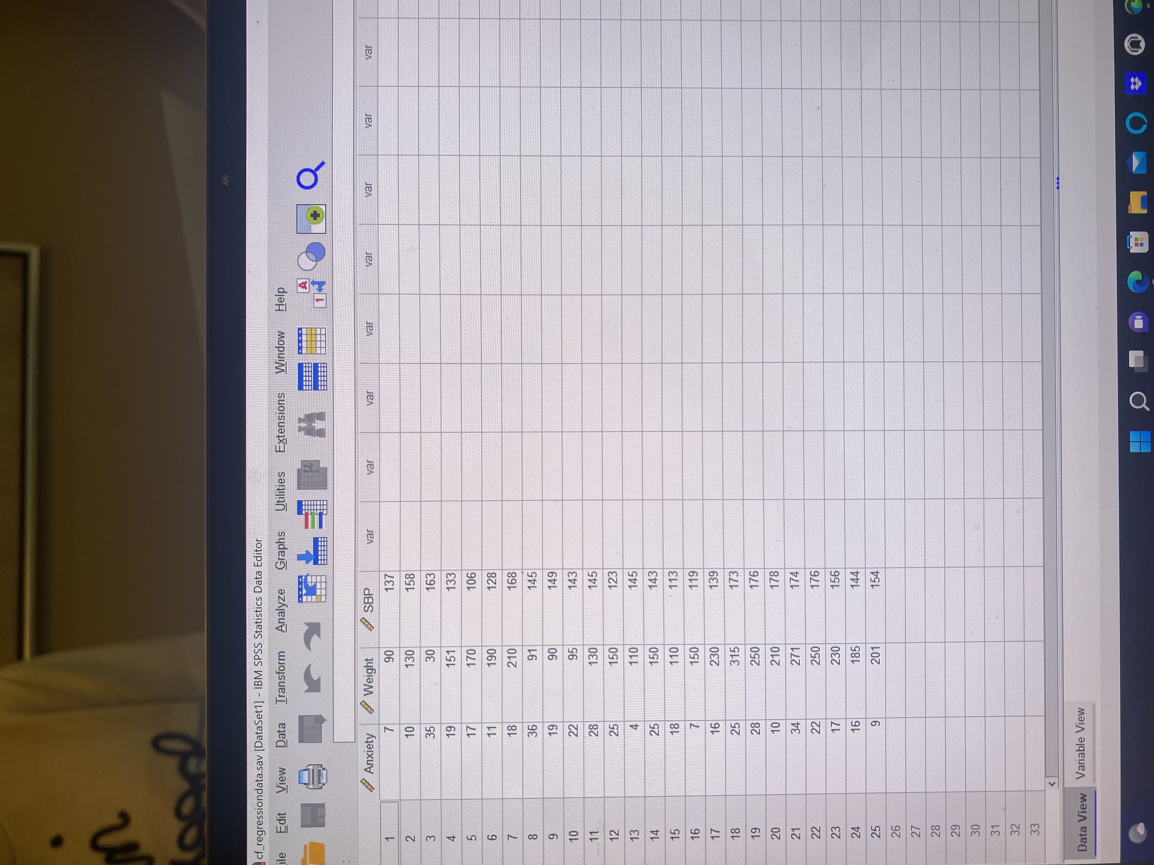 procedure to accurately compute a multiple regression with the Regression Data file