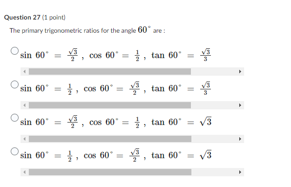 is Question 26 (1 point) Determine in which quadrant the terminal arm