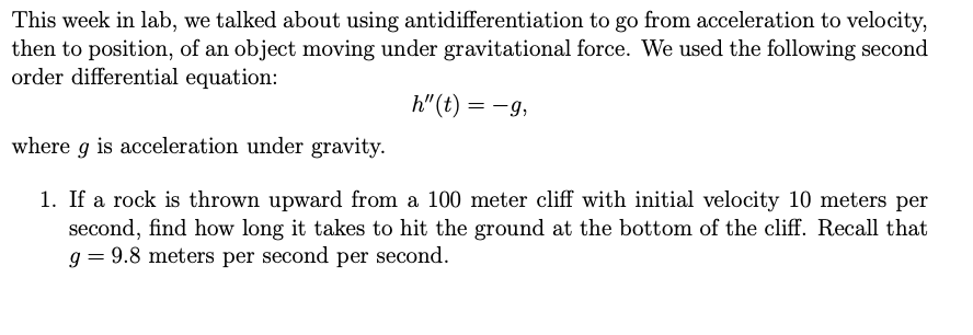 from acceleration to velocity, then to position, of an object moving under