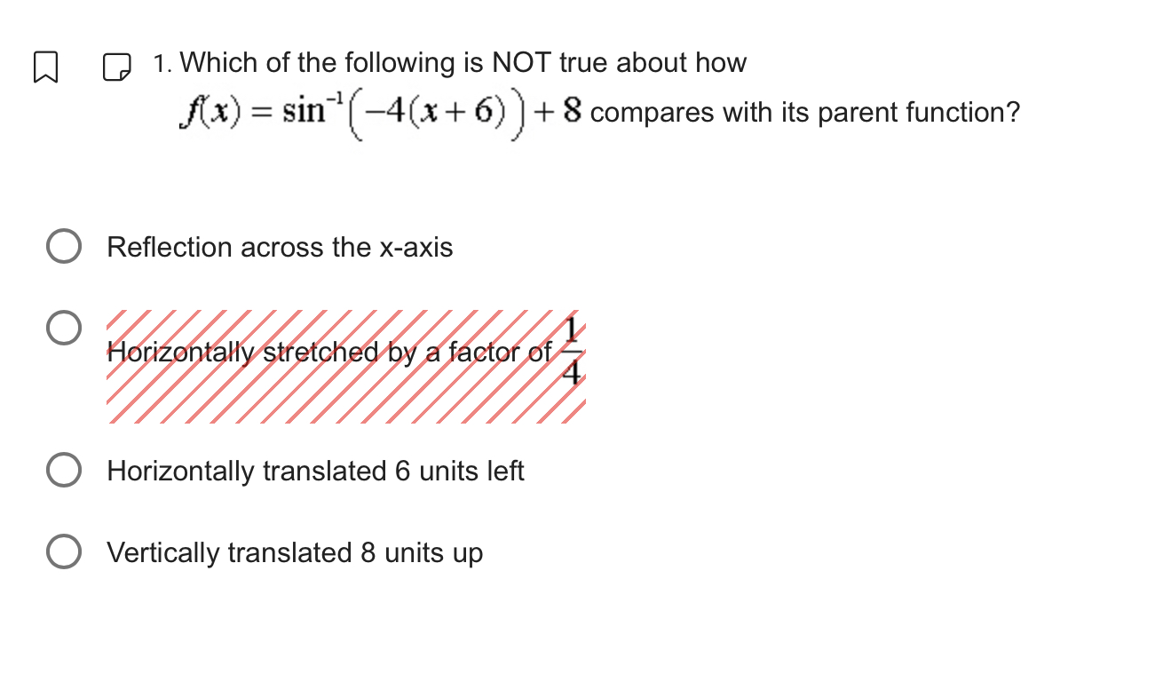 the domain of the function's inverse? 0 All real numbers 75' All