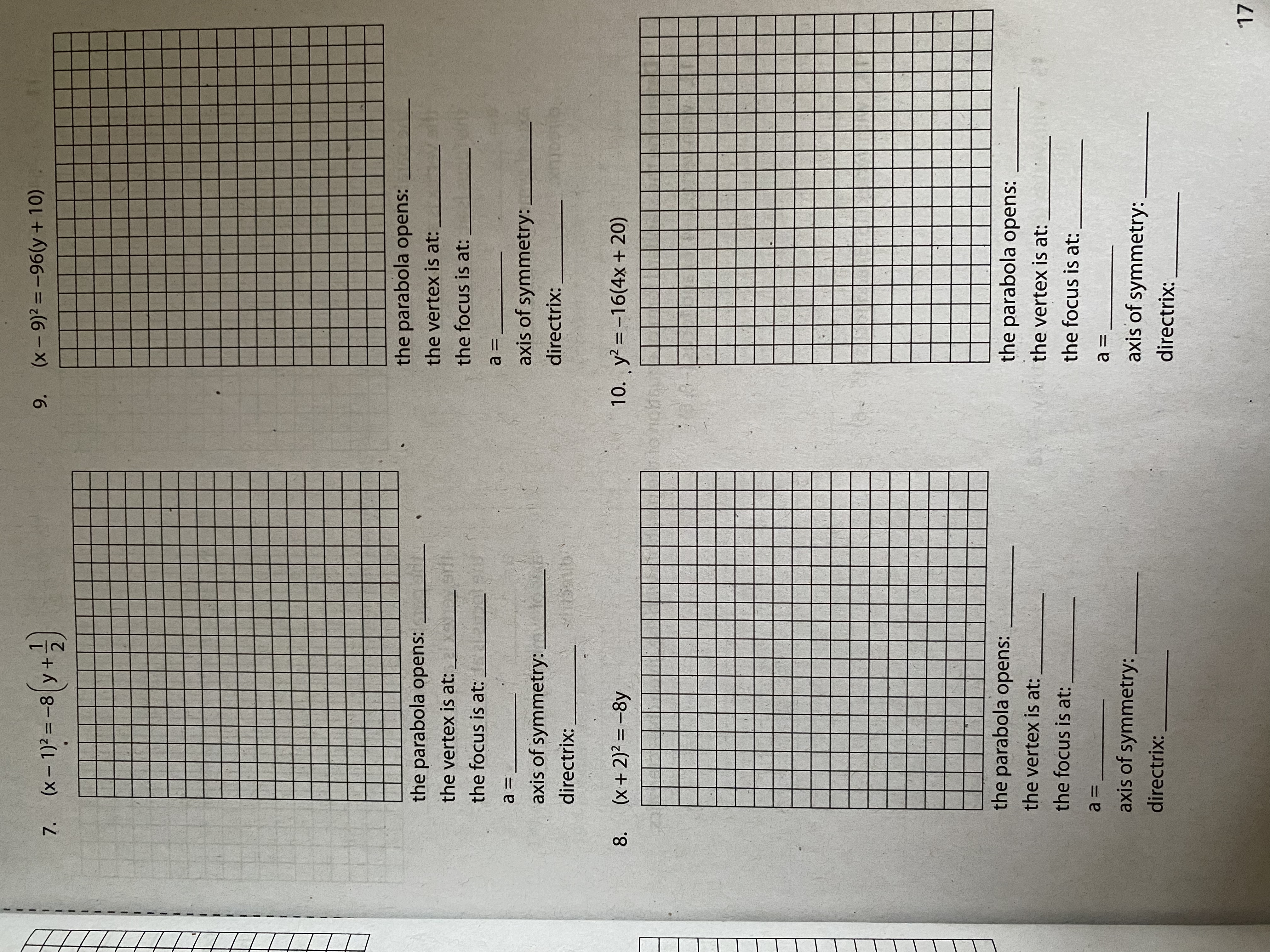 is at: a = a = axis of symmetry: axis of symmetry: