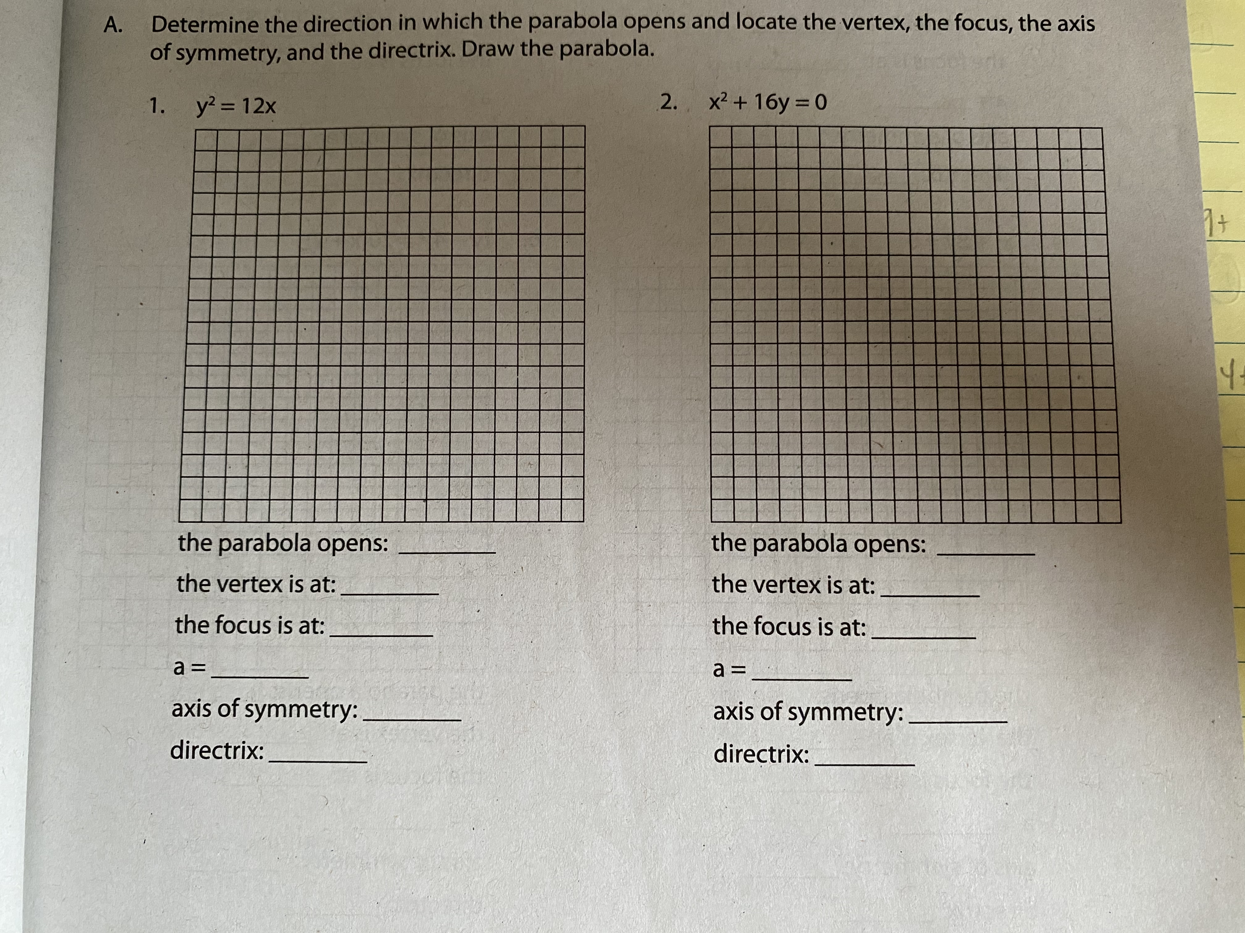 -16(4x + 20) the parabola opens: the parabola opens: the vertex is