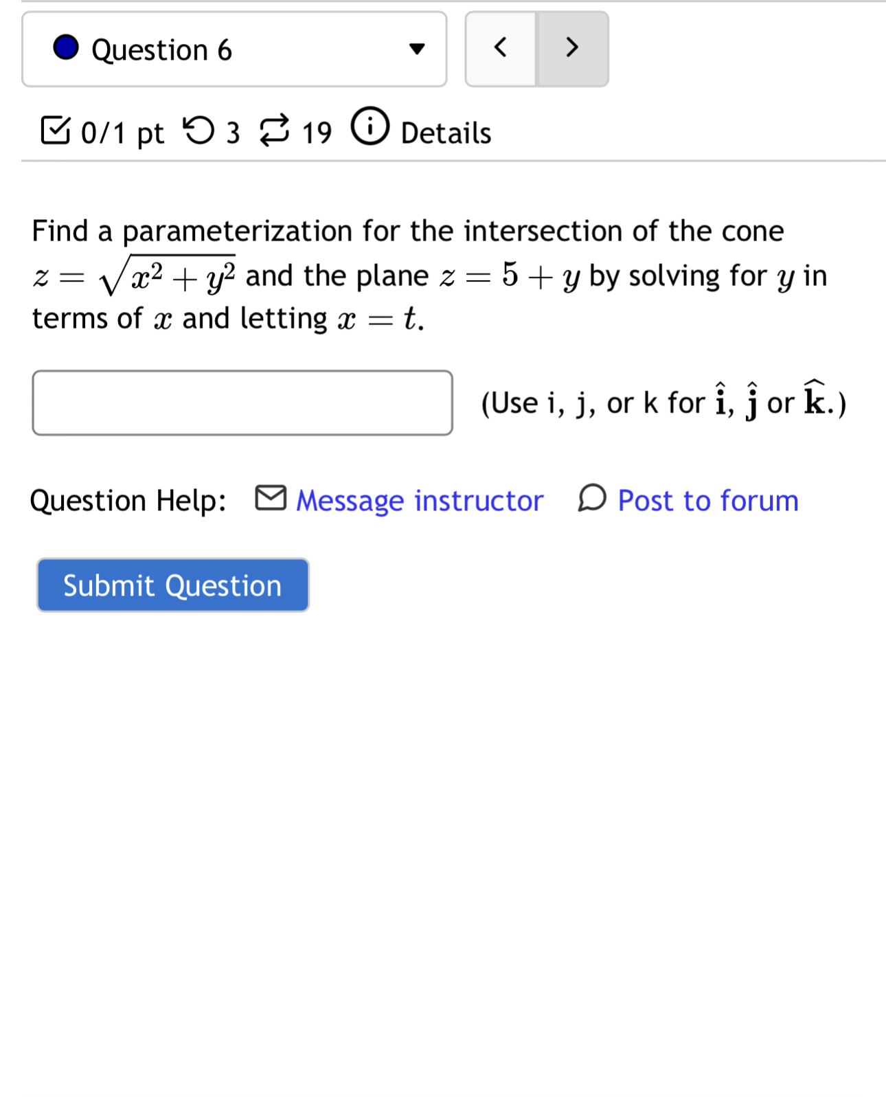 forum Submit Question0 Question 6 7 80/1 pt '0 3 2:\" 19