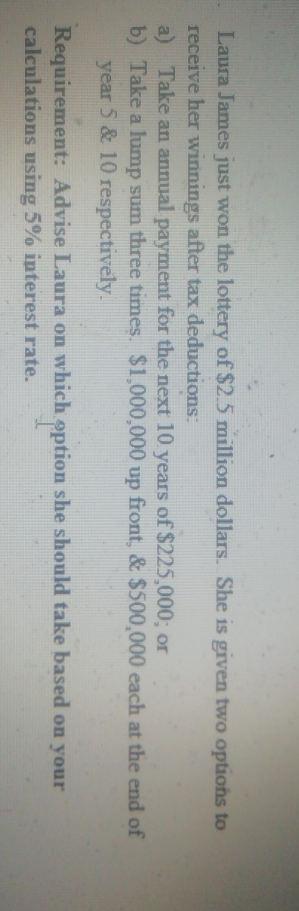  hey I just need basic help with this question thanks Laura