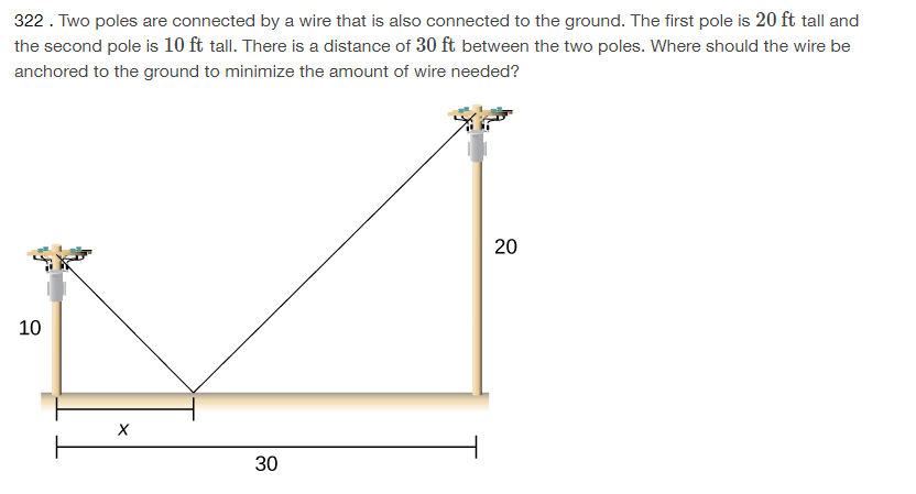 322 . Two poles are connected by a wire that is