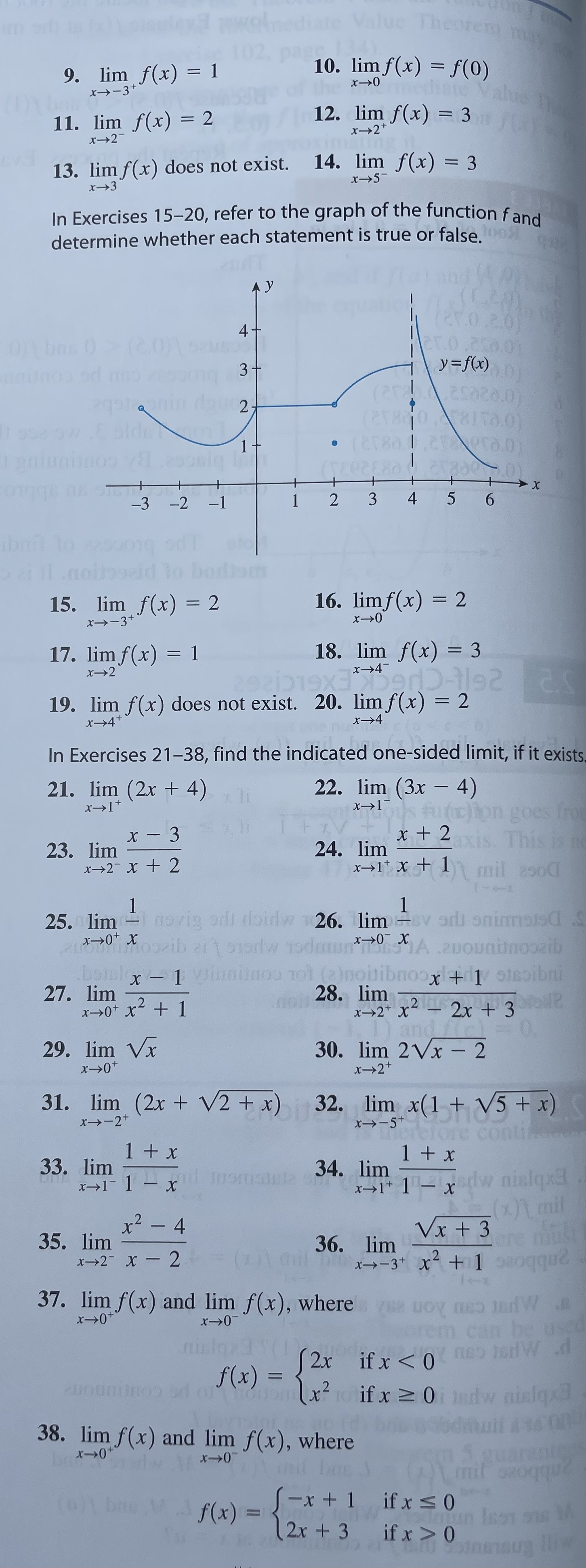 x - 2 + 12. lim f(x) = 3 1 /( )