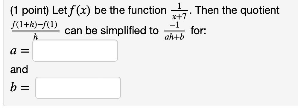function E. Then the quotient f(1+h)f(1) - - - '1 can be