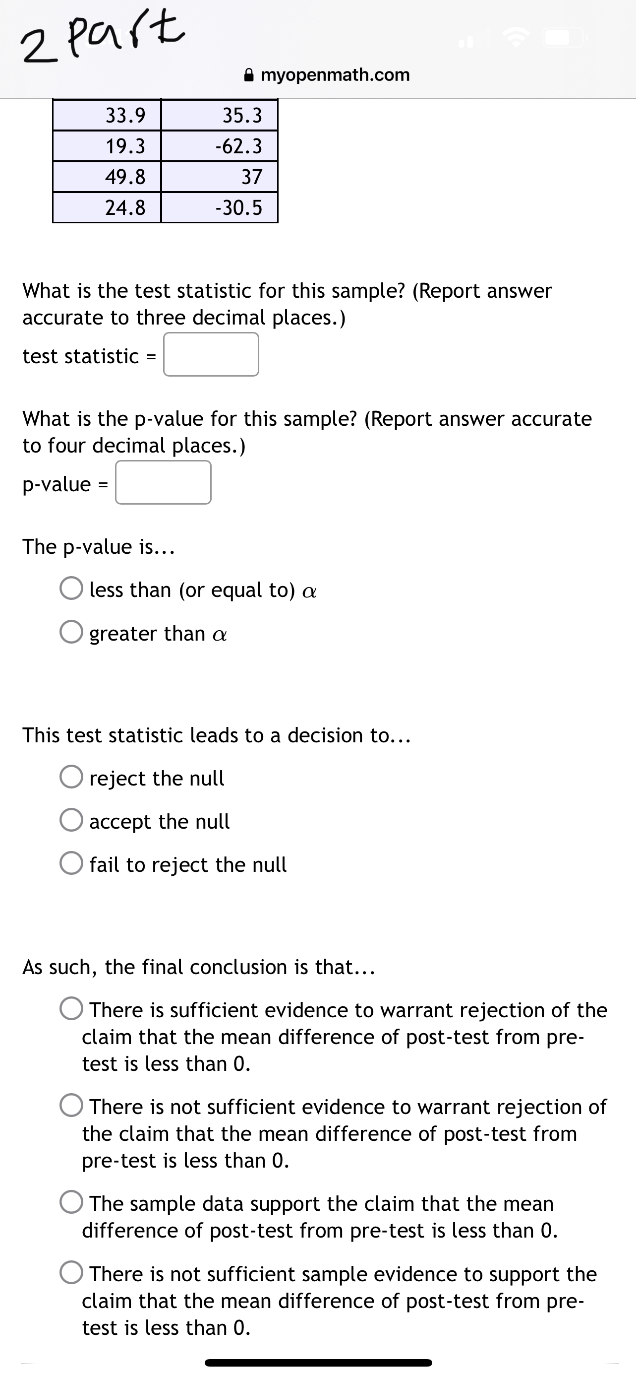 sample consisted of 55 night students, with a sample mean GPA of
