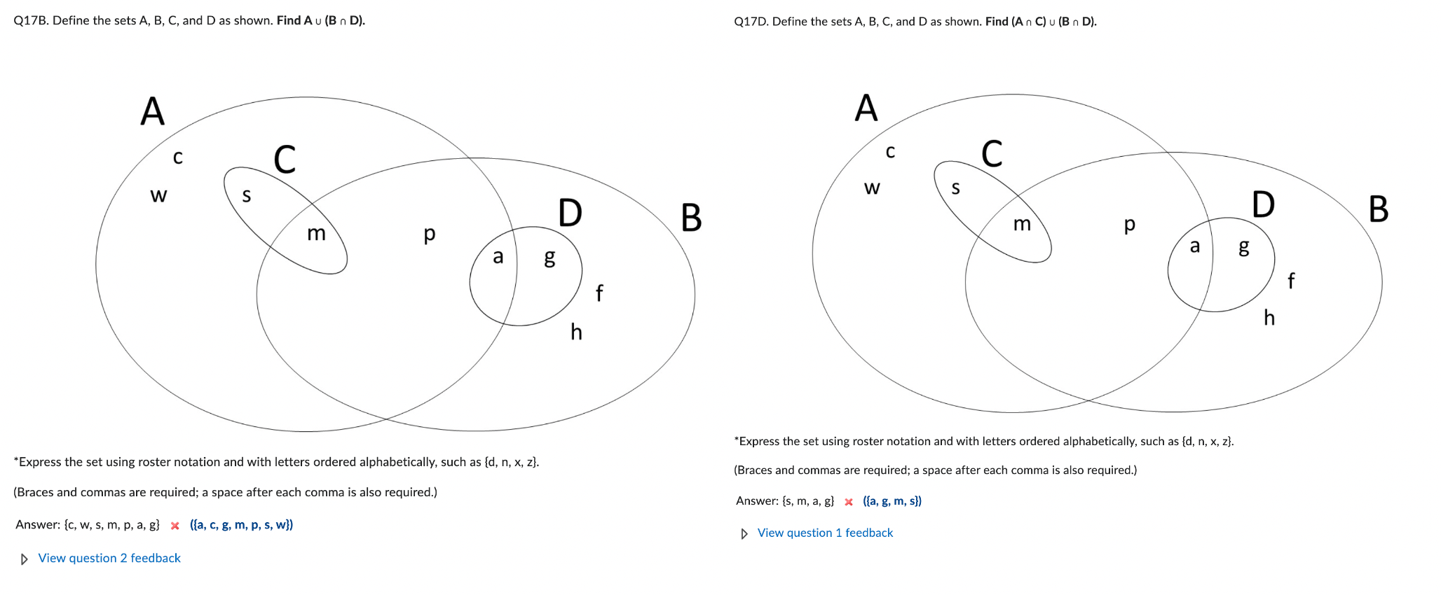 W} CA Ofm, S} S A Ofa, m, s) S A Ofa,