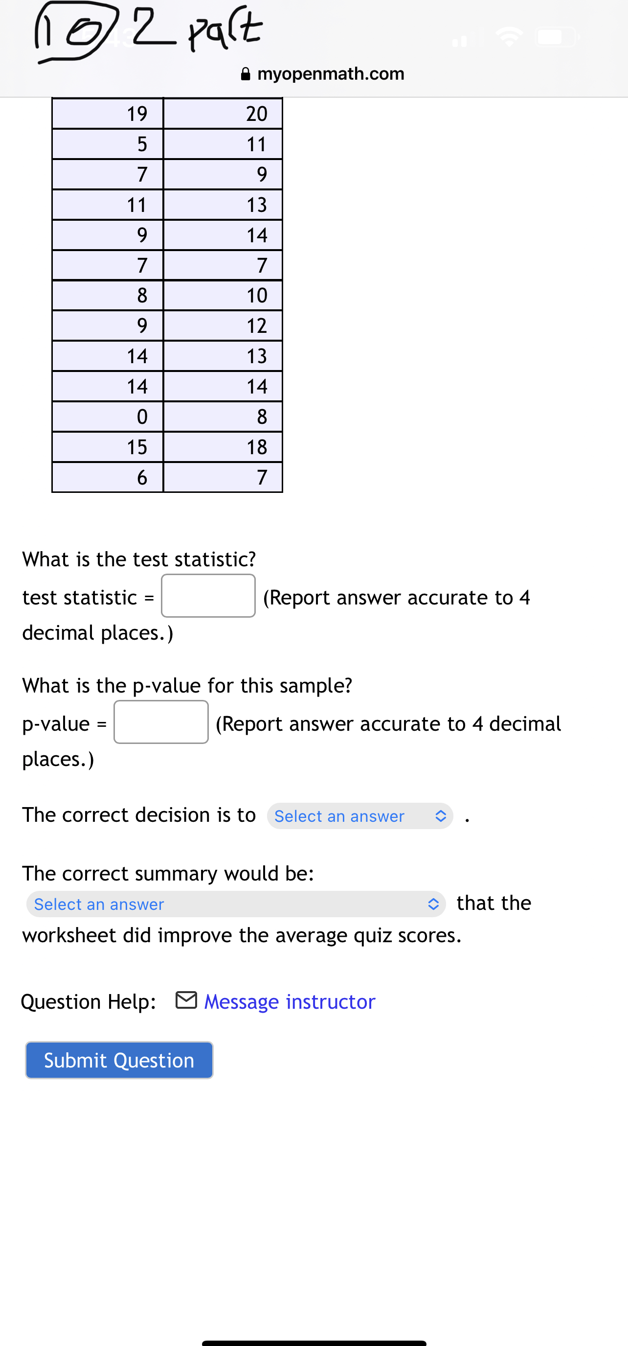 mats to window curtains). o What kind of hypotheisis test is this?