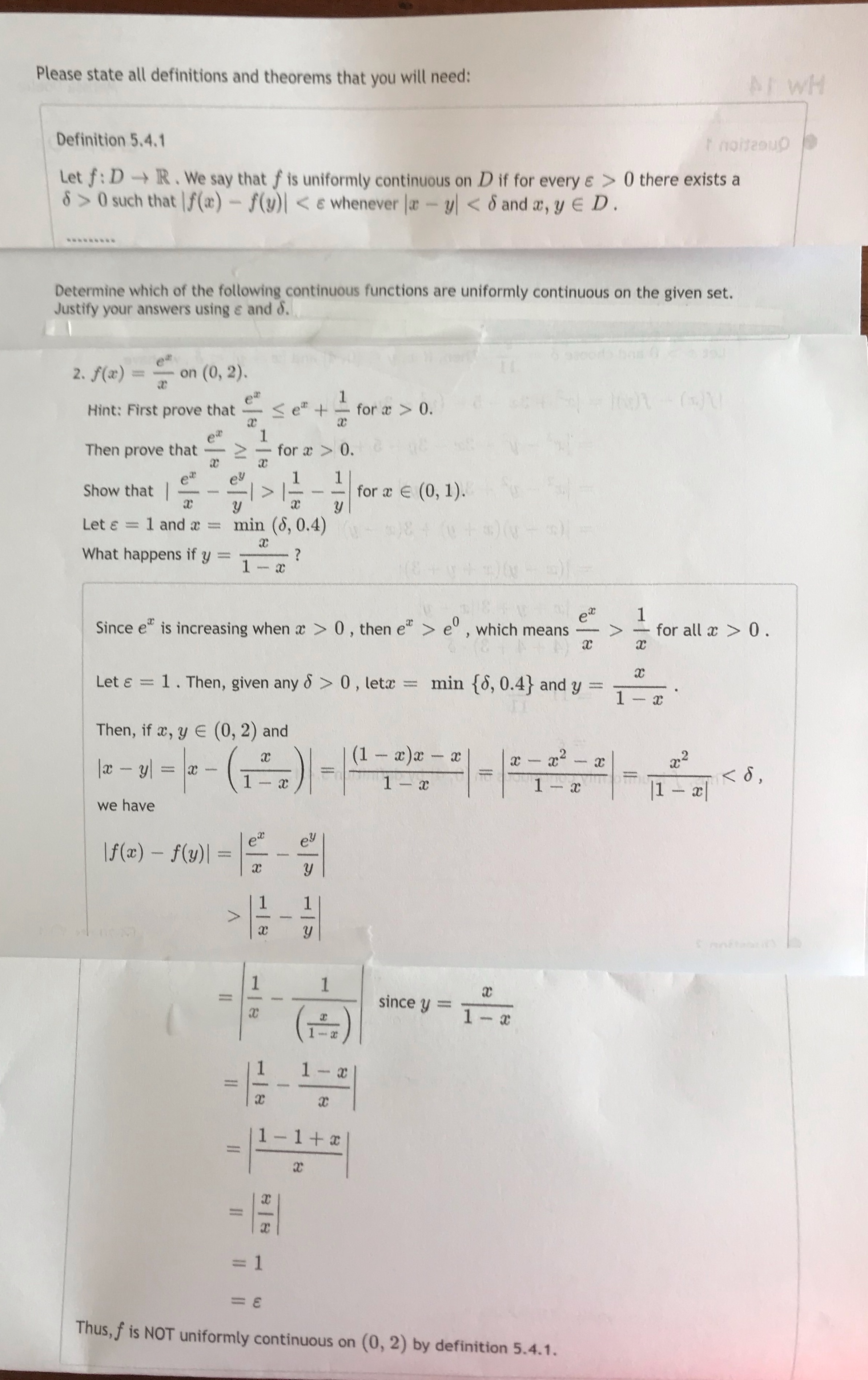 could someone please check my work and let me know if it