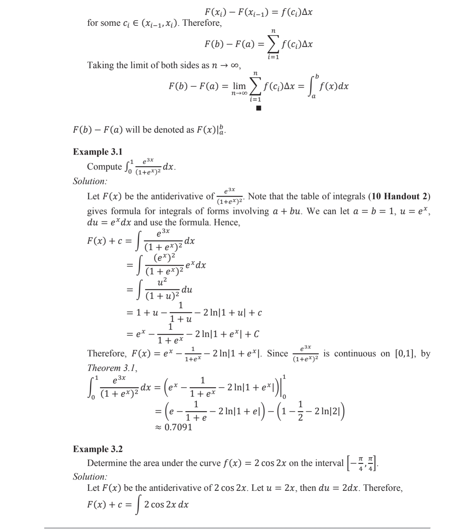 Riemann sum given by the formula 11 21mm (1.1) i=1 Example 1