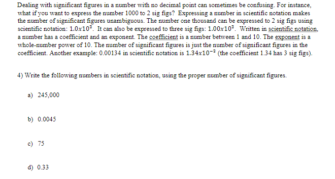 discussing measurement accuracy and precision, significant figures, and scientific notation. The notion