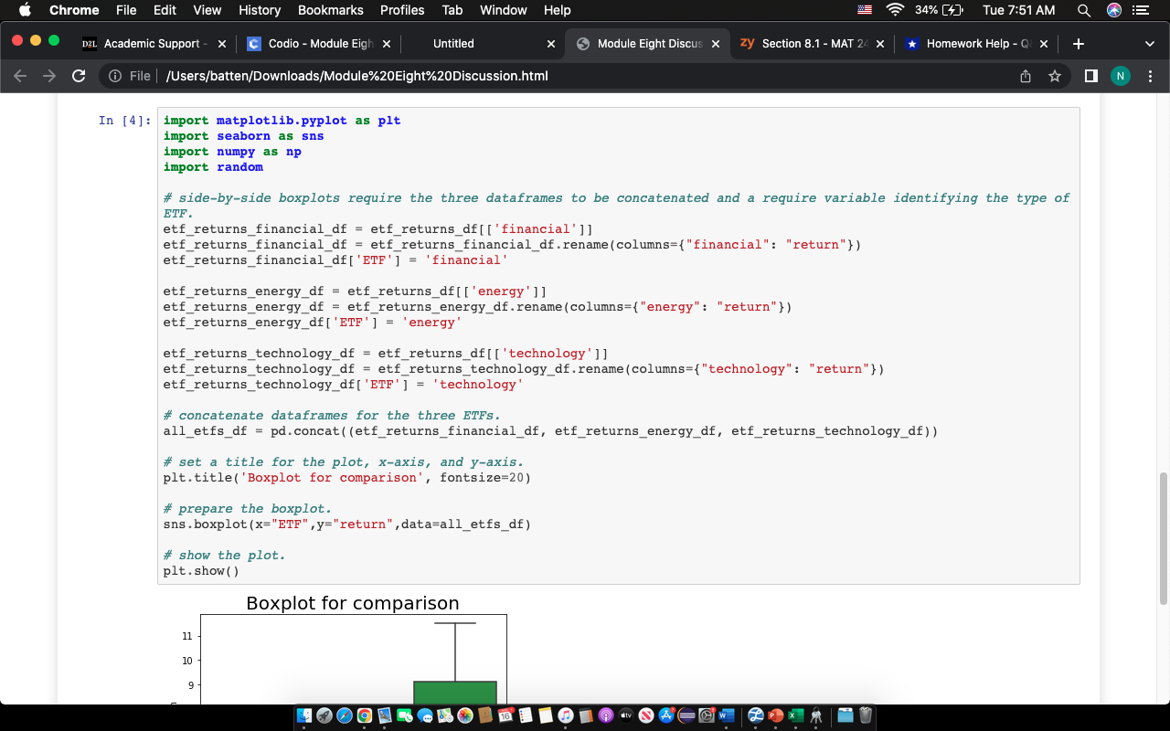 Step 3 in the Python script. Chrome File Edit View History Bookmarks