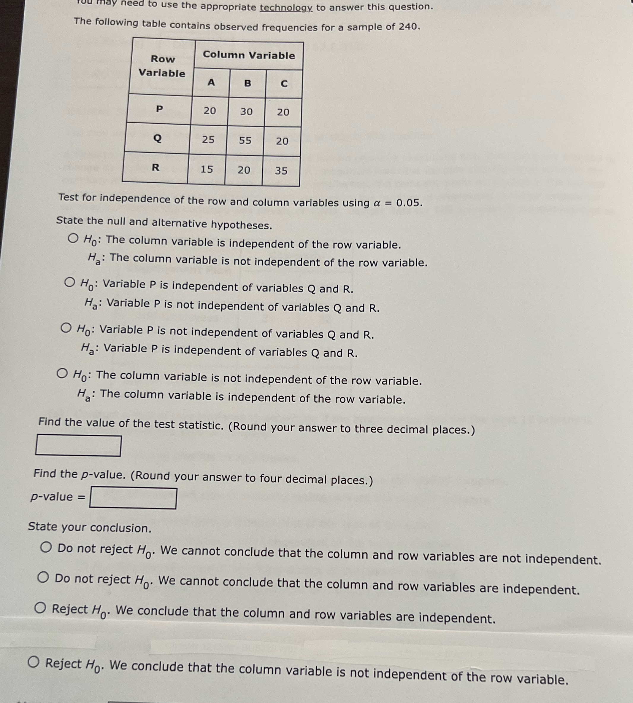  d to use the appropriate technology to answer this question. The