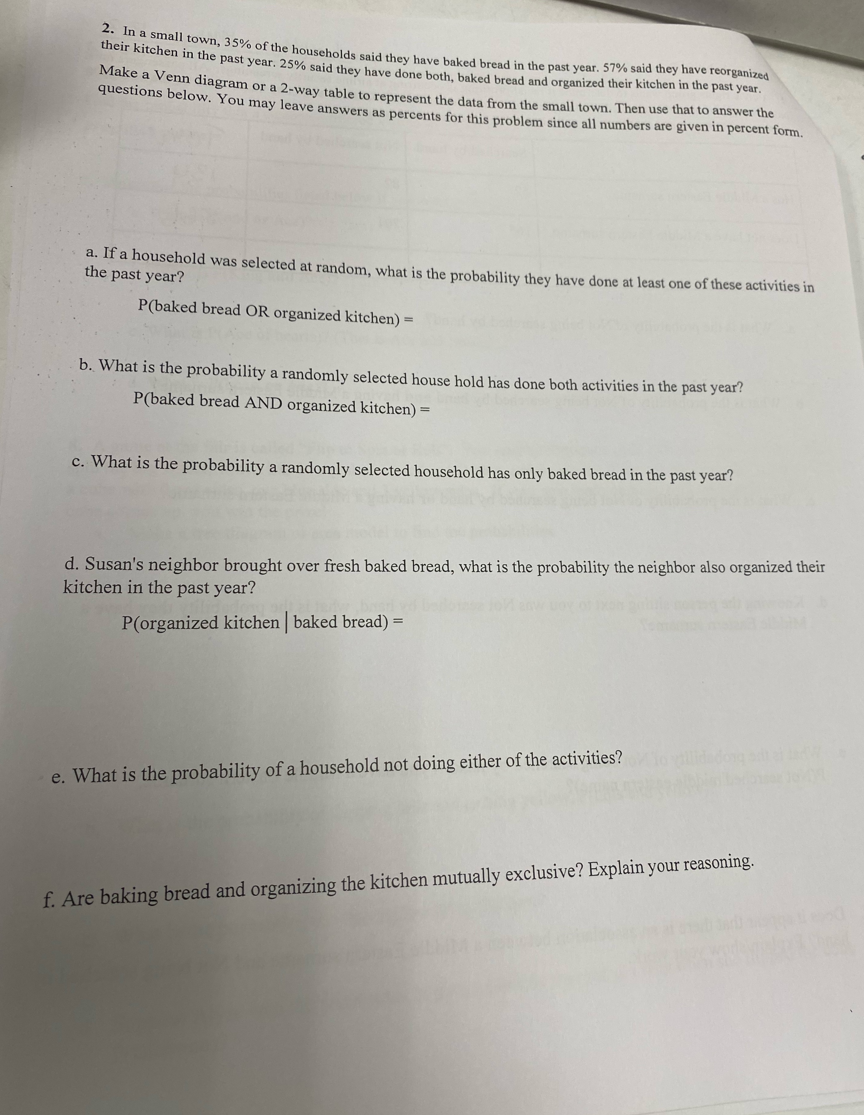 of the households said they have baked bread in the past year.