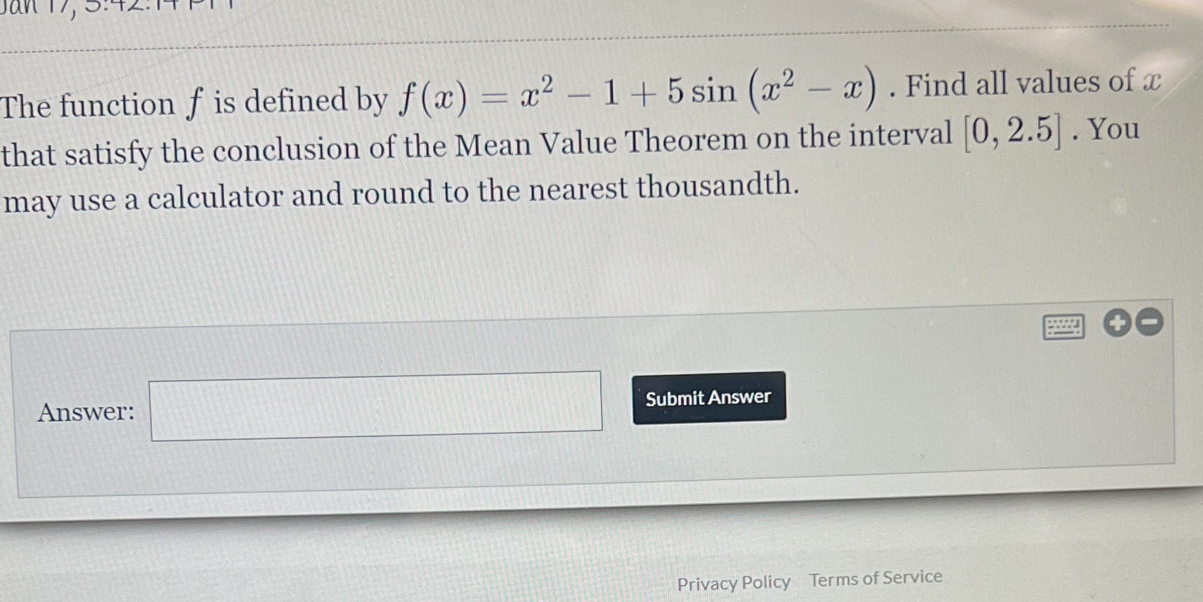 x2 - 1 + 5 sin (x2 - x) . Find all