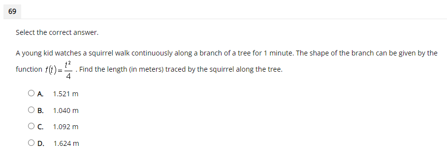 OSX $1. 8 O A. 3.462 O B. 1.121 OC. 1.010 OD.