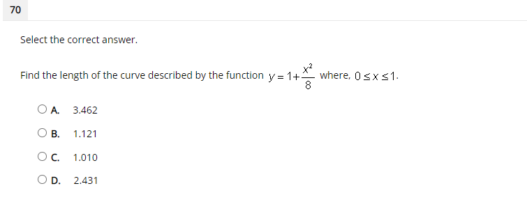 2.431' Select the correct answer. which of the following is the area
