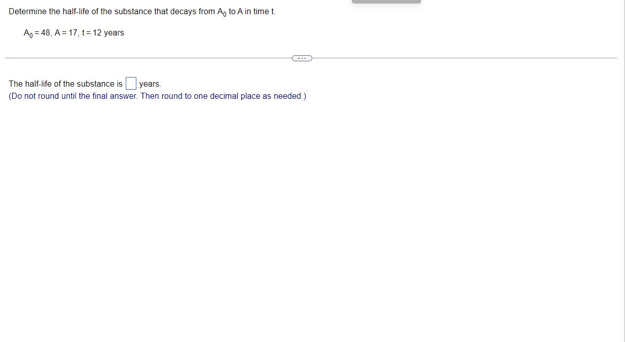 Integer or a deCImai rounded to the nearest thousandth as needed.) Determine