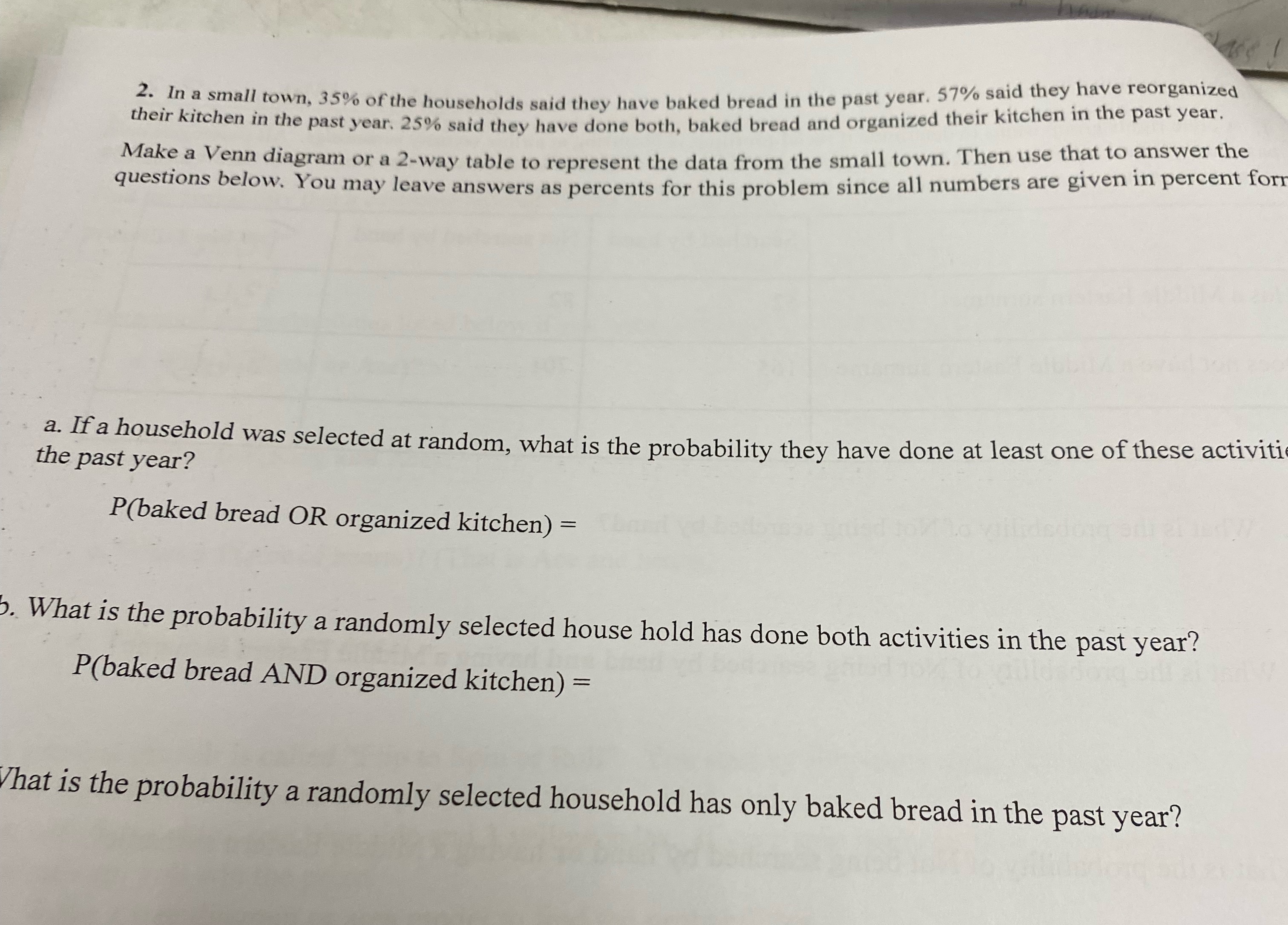 of the households said they have baked bread in the past year.