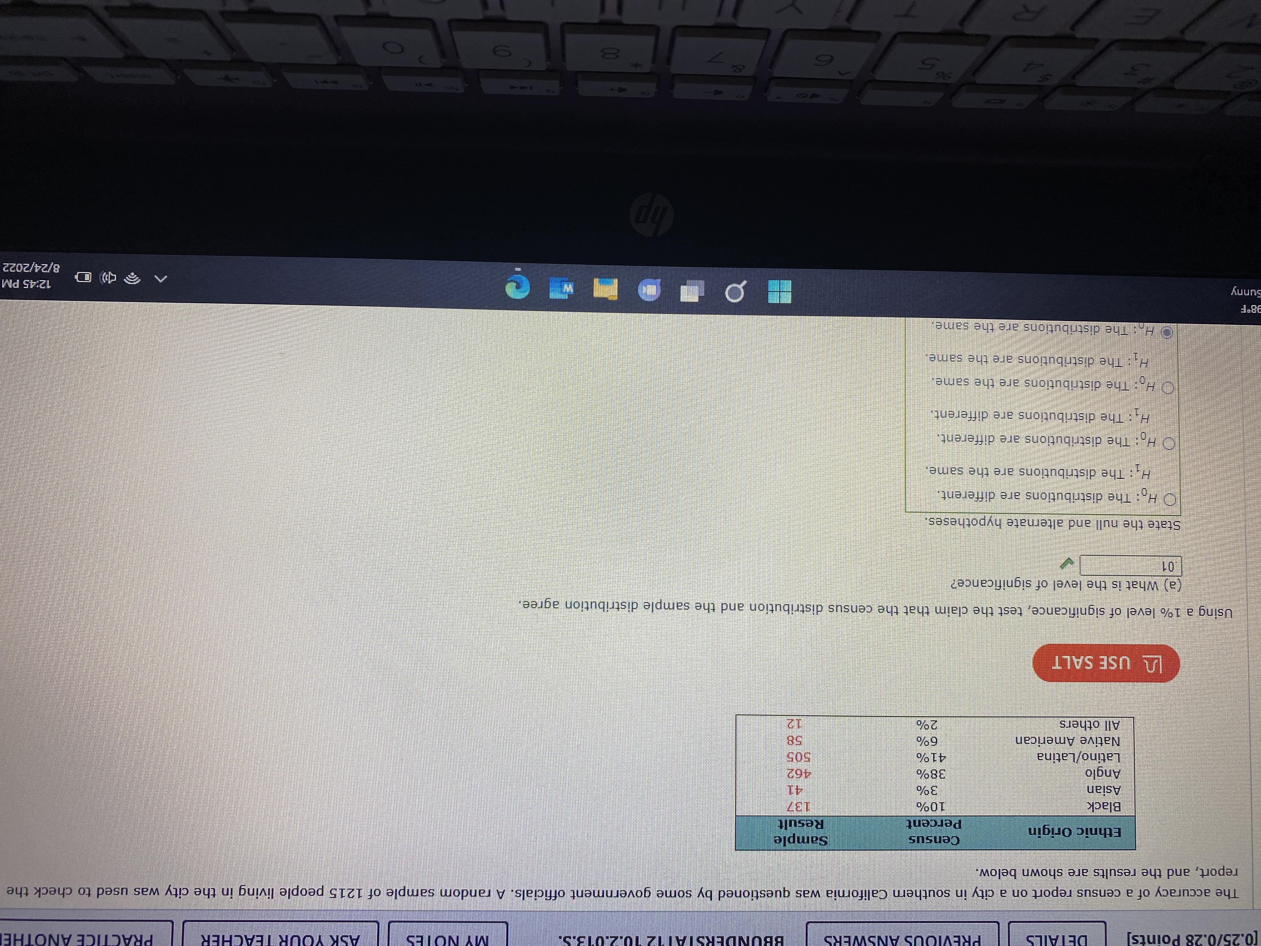 was questioned by some government officials. A random sample of 1215 people