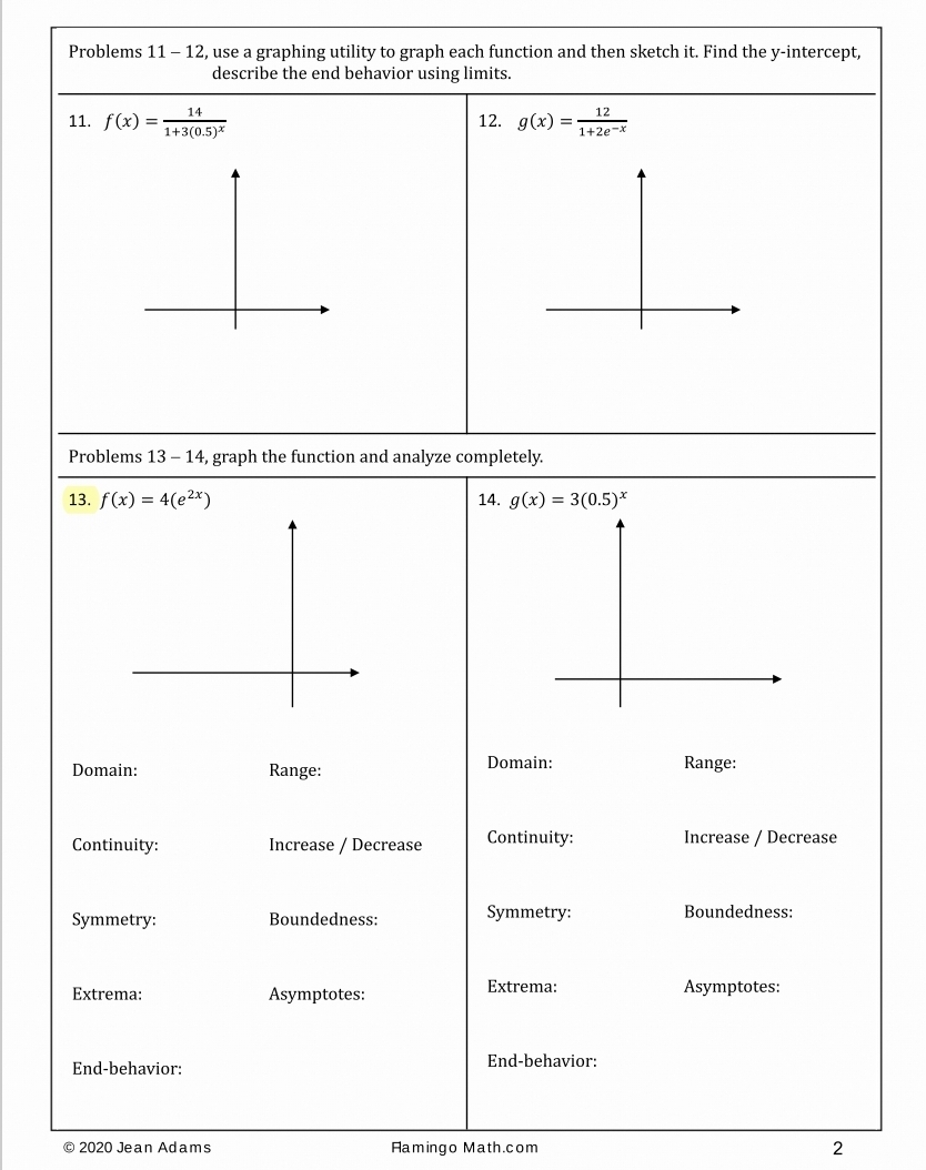 to graph each function and then sketch it. Find the y-intercept, describe