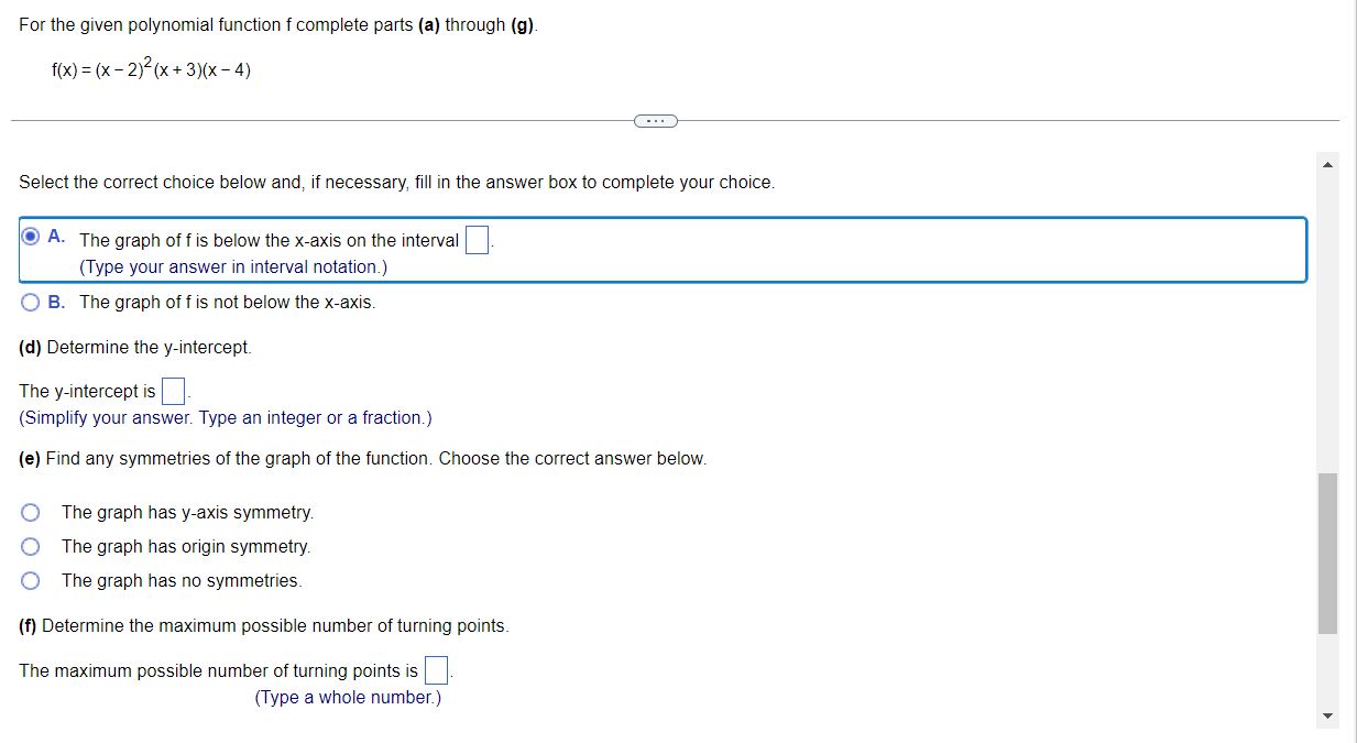 = (Use integers or decimals for any numbers in the expression.)For the