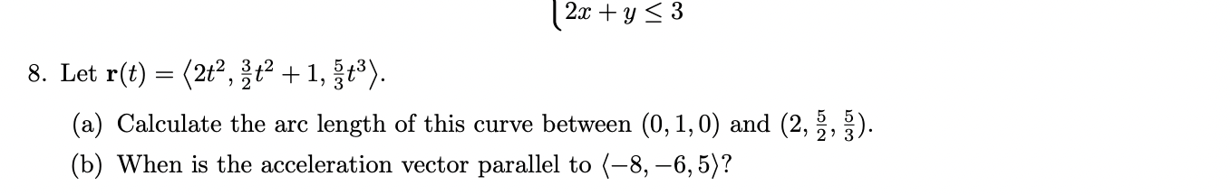 + 1, 35*). (a) Calculate the arc length of this curve between