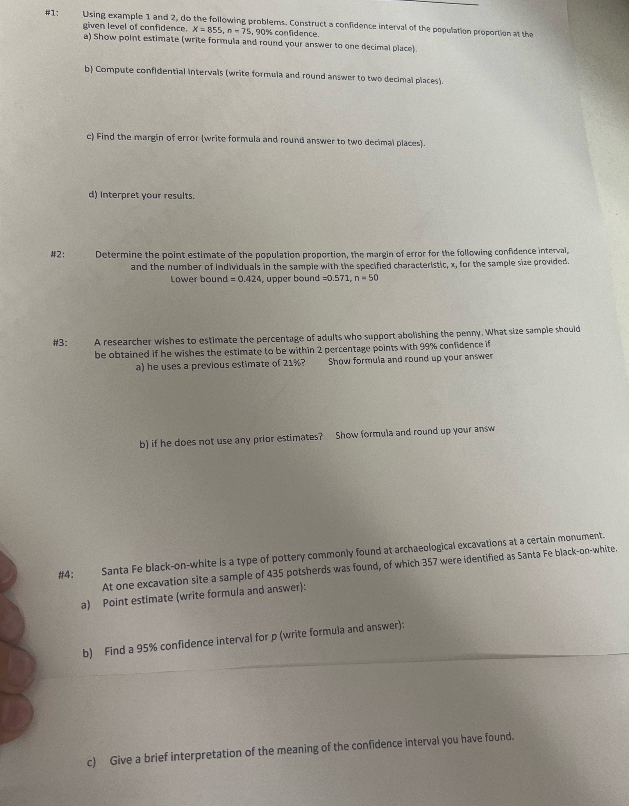  Questions 1,2,3,4 #1: Using example 1 and 2, do the following