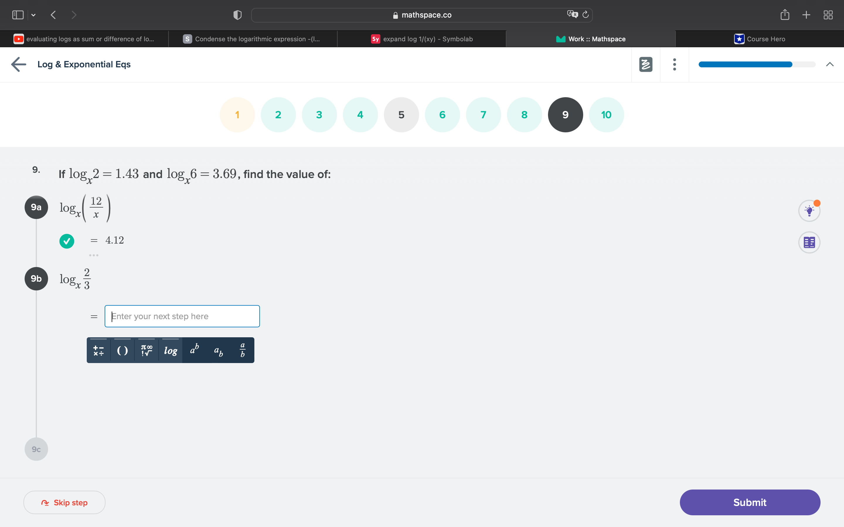 :: Mathspace Course Hero 2 . . . Log & Exponential Eqs